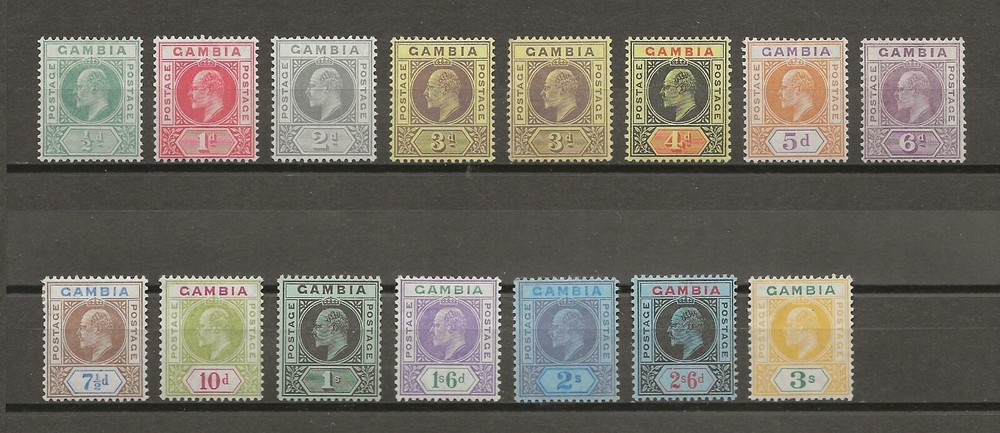GAMBIA 1909 SG 72/85 MINT