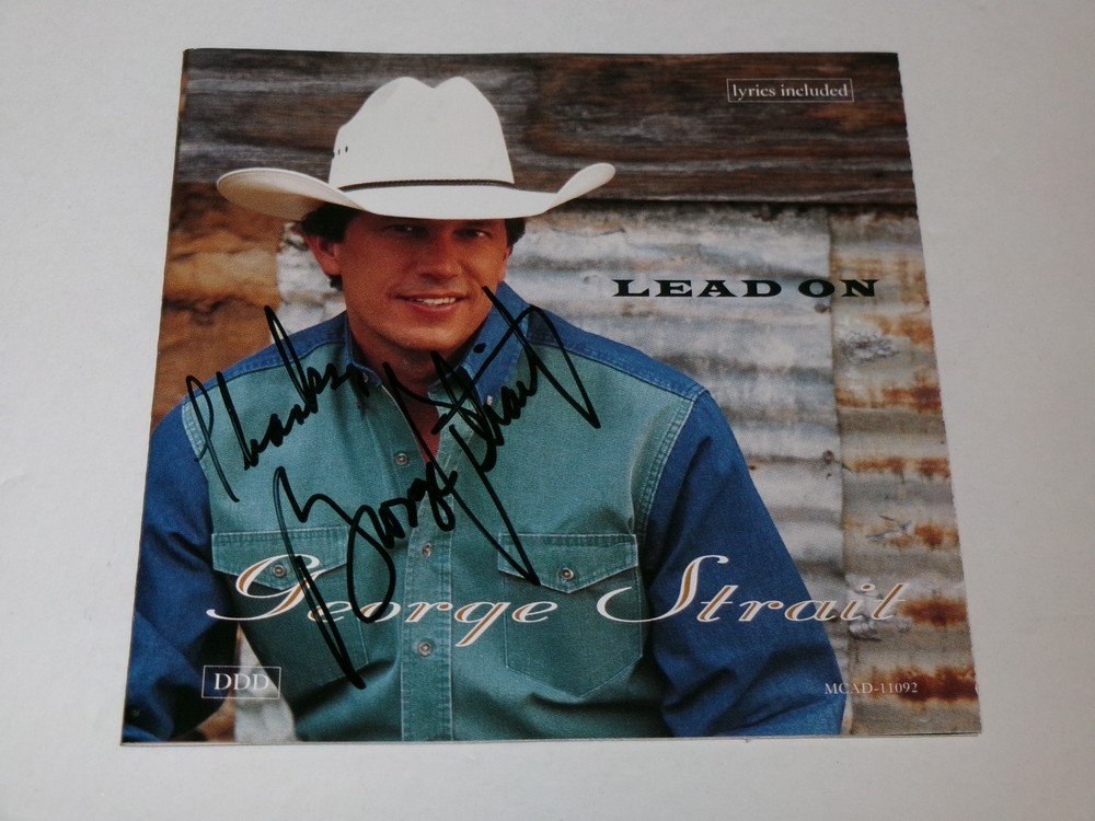 FRAMED MATTED SIGNED George Strait Lead On CD JSA CERT