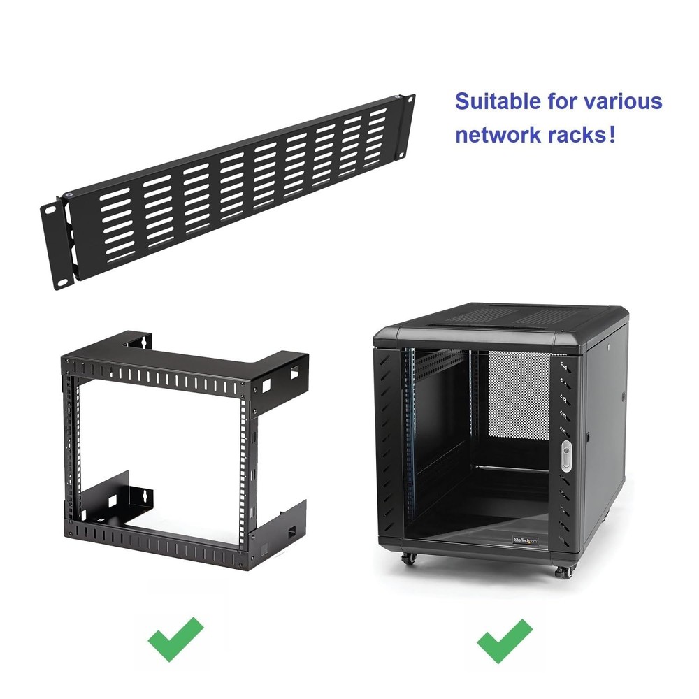 2U Hinged Blank Rack Mount Panel Spacer with Venting for 19 inches Network Ca...