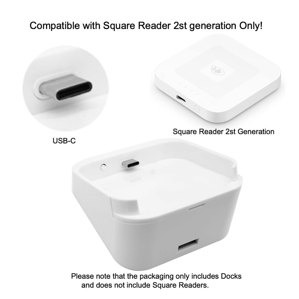 Dock Compatible with Square Reader 2st Generation. for Generation, White