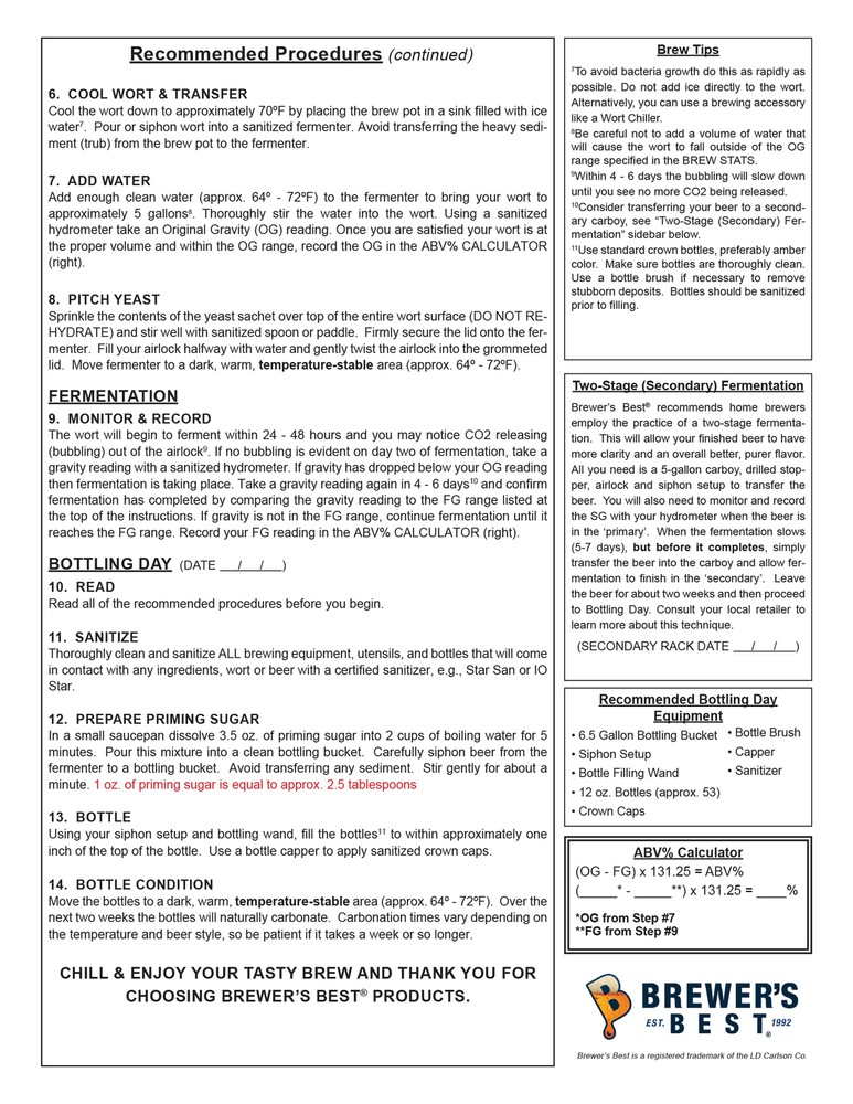 Brewers Best Pumpkin Spice Porter Beer Ingredient Kit