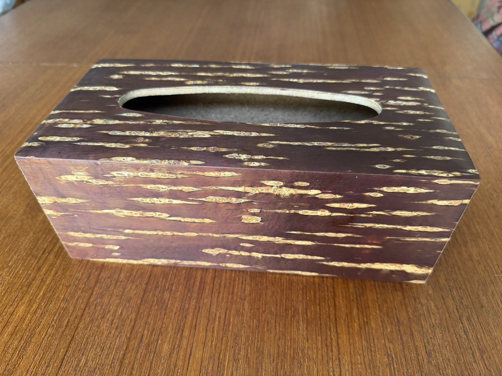 Japanese Style Cherry Bark Rectangle Dispenser Storage Case Deco