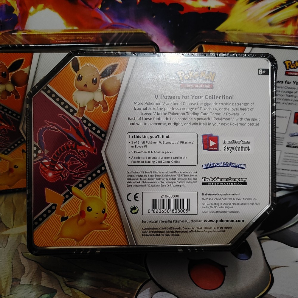 Pokemon TCG V Powers Tin Trading Card Game