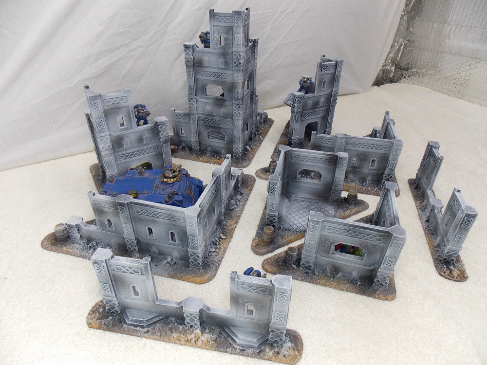 WARGAMING TERRAIN PAINTED, MEGA BUNDLE SET OF 9 PIECES