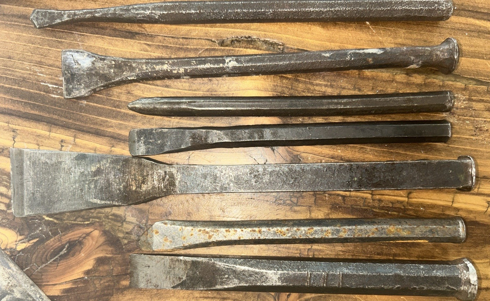 Cold Chisel mixed size lot flat & cape chisels,machinist blacksmith tools (11)