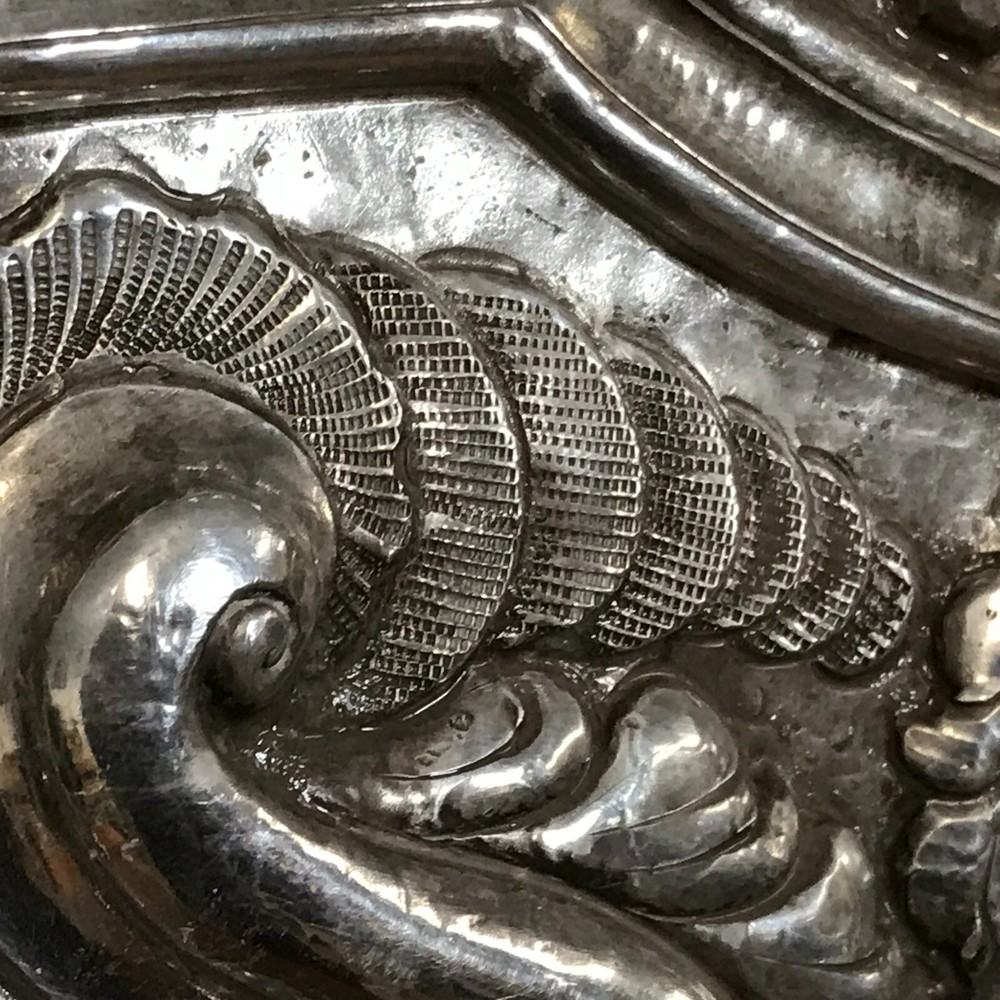 Impressive 19th C. Continental Sterling Silver Repousse Platter