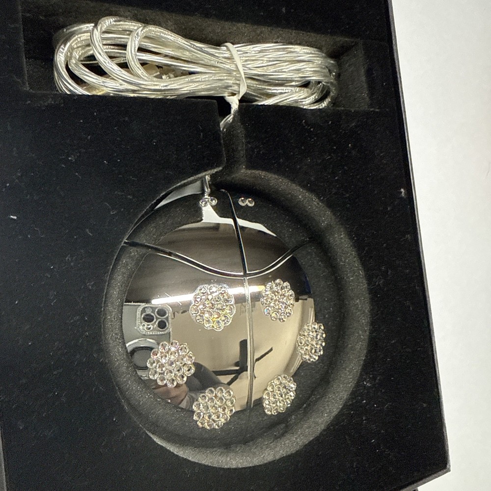 Computer Mouse Ladybug Chrome 118 Crystals 6 Pin Connector Silver 2 Button New