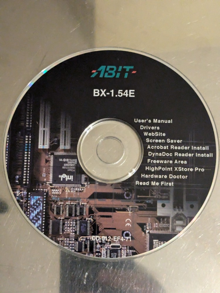 ABIT Motherboard Rev. BX-1.54E Installation CD Disk Only