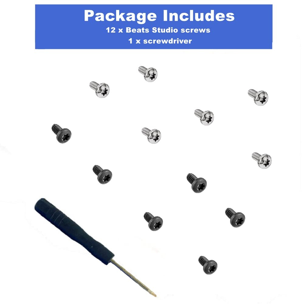 Studio Pro Headband Screws Replacement for Beats 3, 4mm, Silver+black