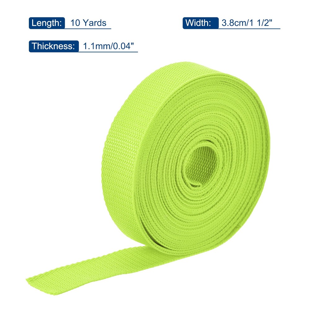 Lightweight Polypropylene Webbing Strap 3.8cm 10 Yard Yellowish Green