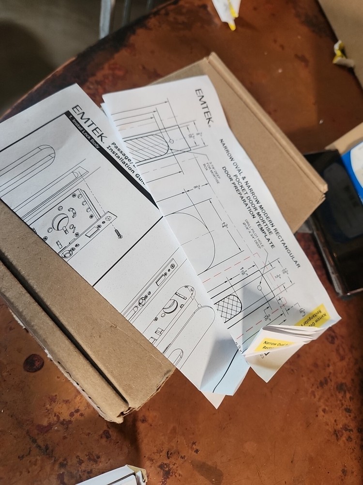 Emtek 2154US19 Modern Rectangular Mortise Passage Pocket Door ONLY READ**