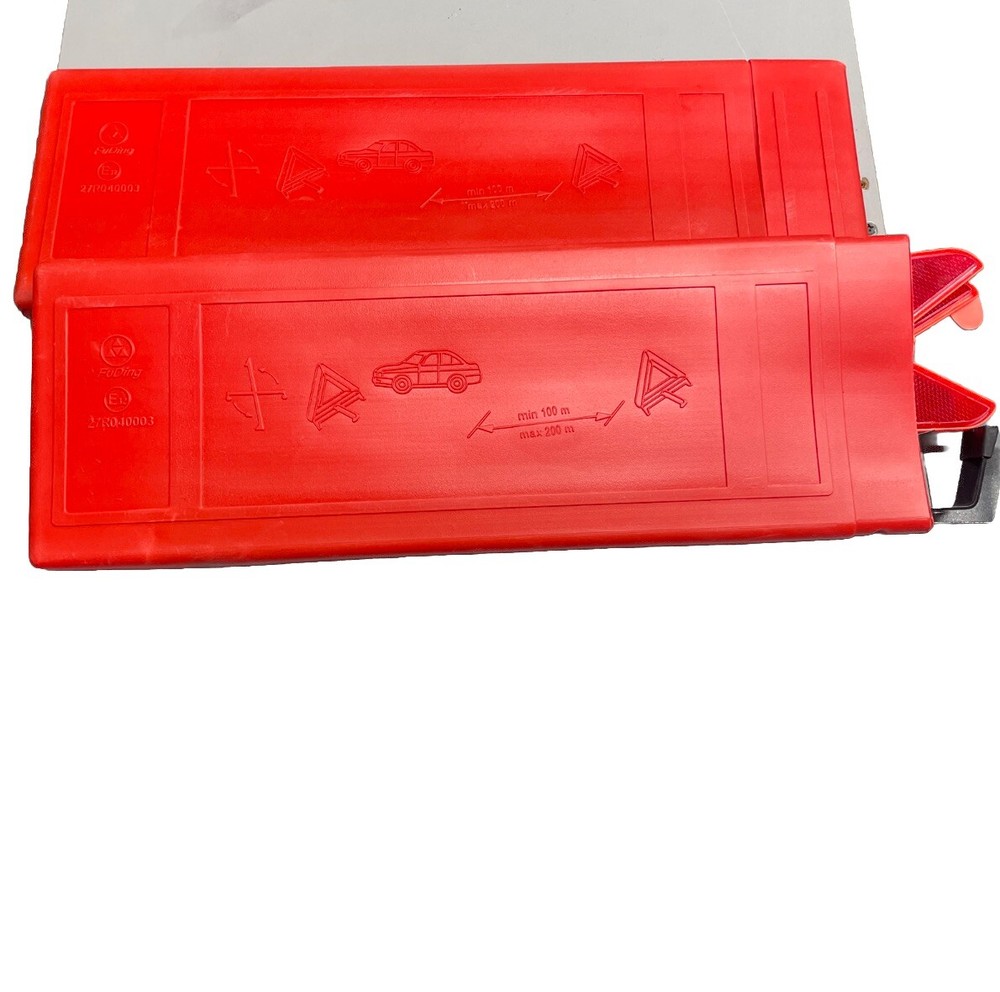 Lot Of 2 Reflective Emergency Warning Triangles for Vehicles Breakdown Safety