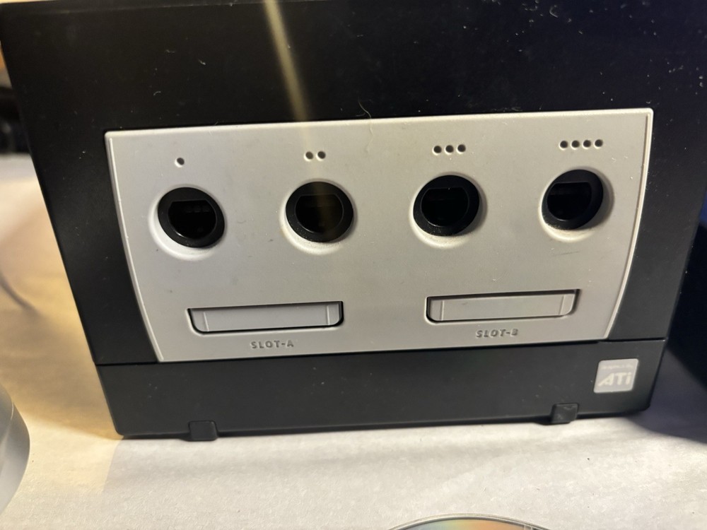 Nintendo GameCube Black DOL-001 Console TESTED w/ Controller MARIO Double Dash