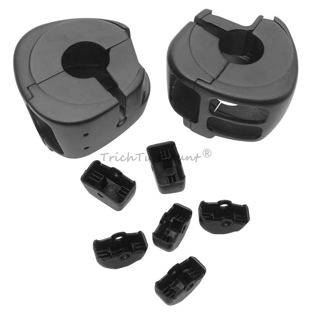 8PCS Handlebar Control Switch Housings Cover Button Caps For Harley Dyna Softail