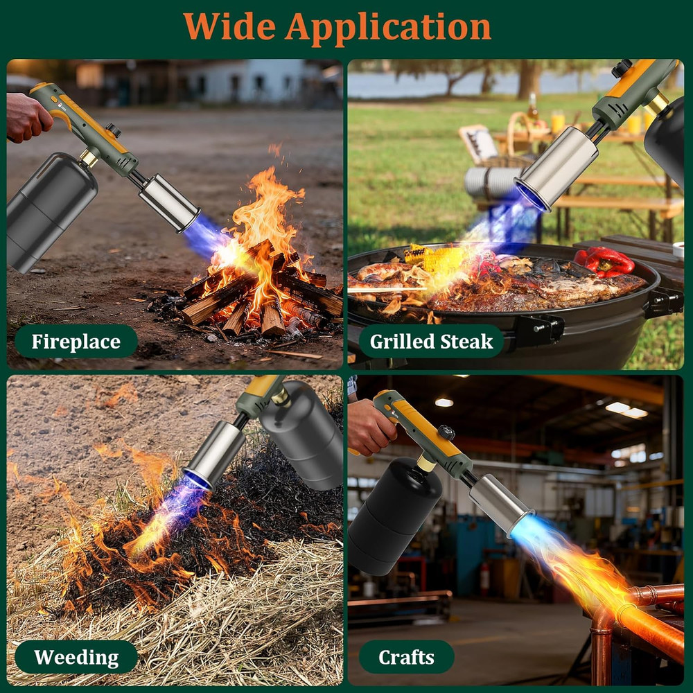 Powerful Propane Torch, Kitchen Cooking Torch, Culinary Torch Campfire Starter,