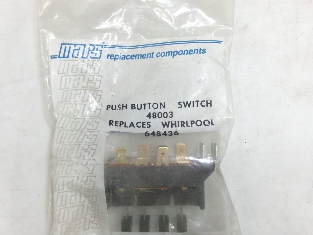 48003-MARS   MARS (MOTORS & ARMATURES) WHIRLPOOL 648436 4-POS PUSHBTN