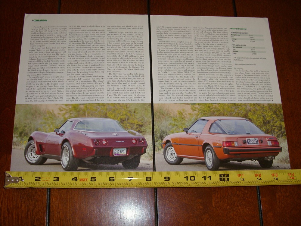 1979 MAZDA RX7 vs. 1978 CORVETTE ORIGINAL 2017 ARTICLE