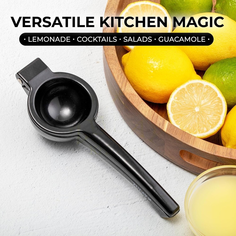 Compact Portable Lemon and Lime Squeezer - Quality Kitchen Tool, Black