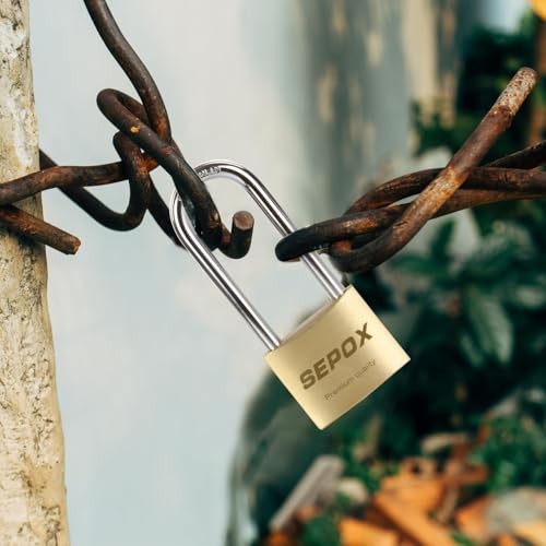 4-Pcs Pack Heavy-Duty Solid Brass Padlocks with Same Keys 6Pcs, 4pcsLong