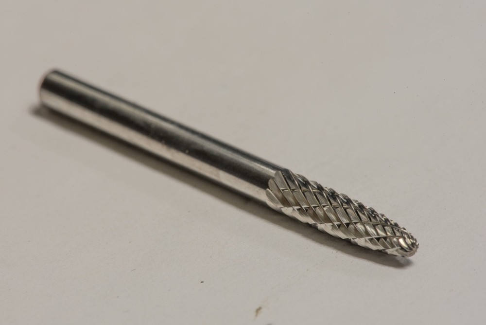 SF42D Tree Shape SOLID Carbide Burr Bur Cutting Tool Die Grinder Bit 1/8"