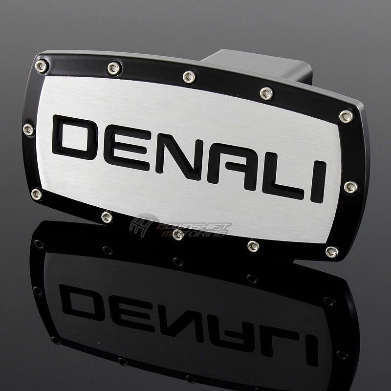GMC DENALI LOGO Hitch Cover Plug Cap 2" Trailer Tow Receiver BLACK FRAME