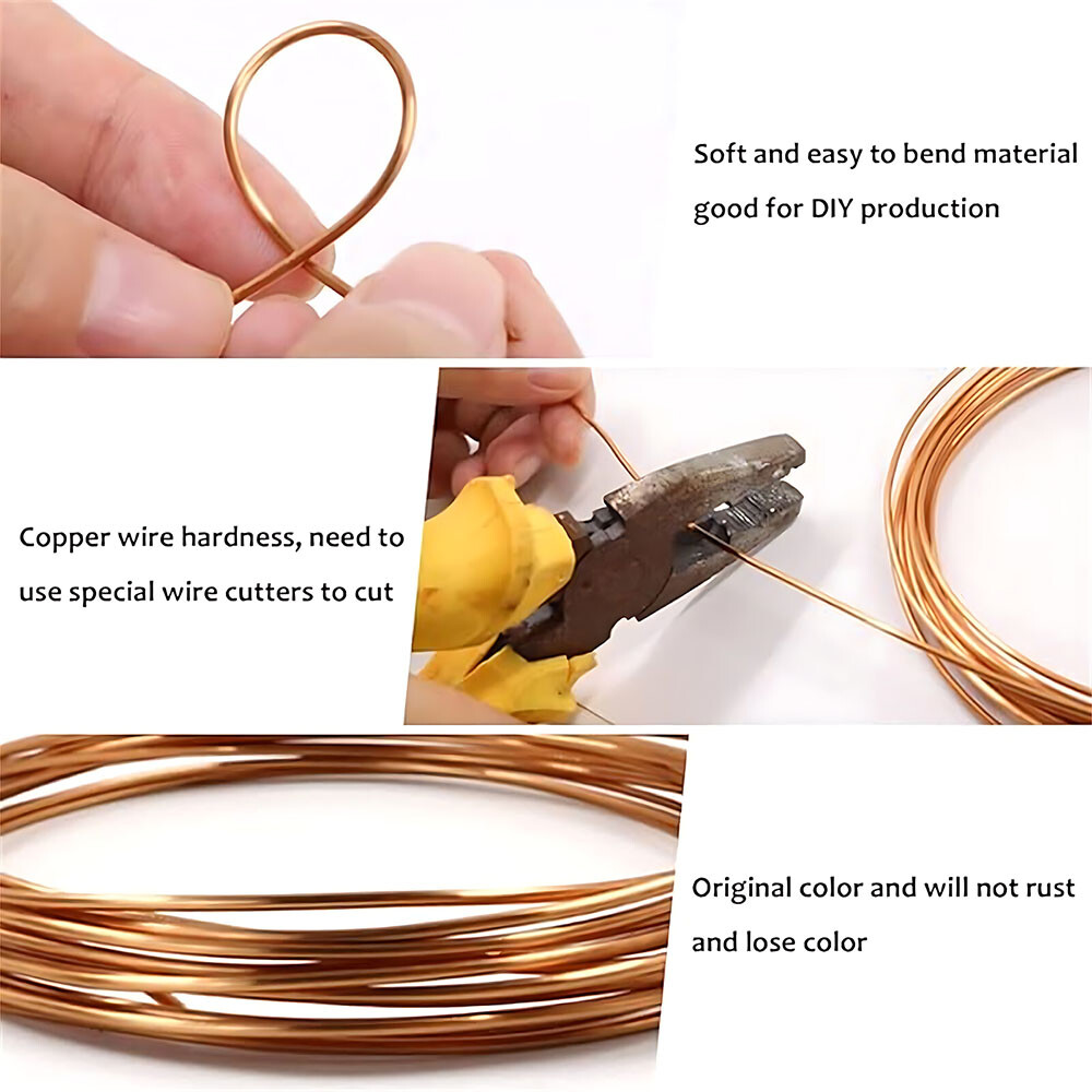 Pure Copper Wire Bare Uncoated Assorted Sizes Ø0.2mm-5mm Round Solid Copper Wire