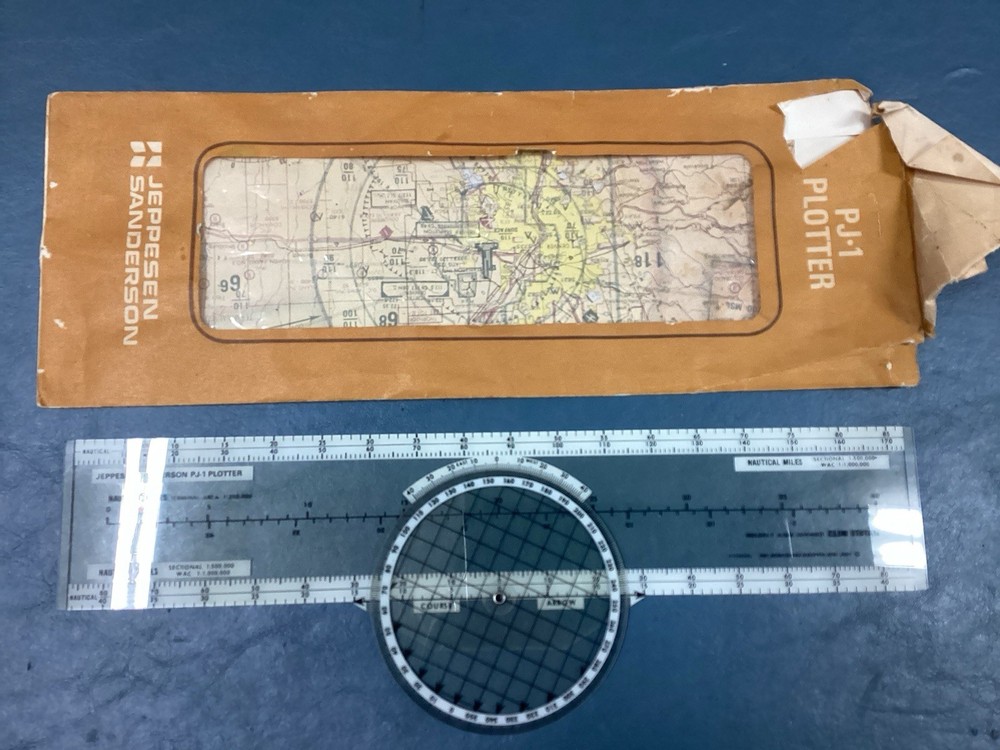 Jeppesen PJ-1 Rotating Azimuth Plotter With Instructions