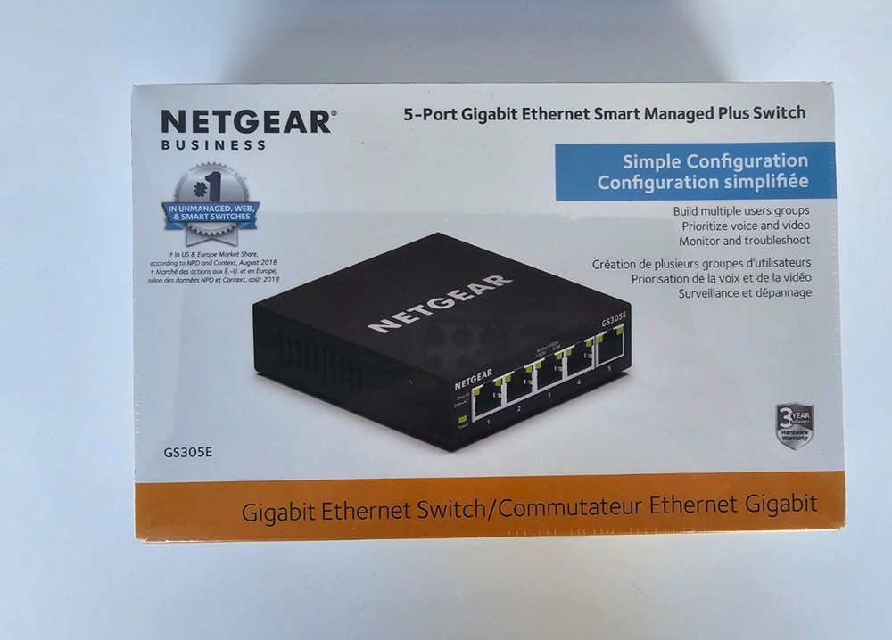 Netgear 5 port gigabit ethernet smart managed plus switch Networking