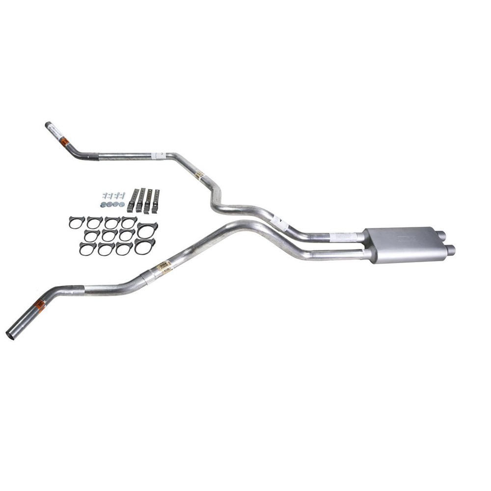 Silverado 96-99 dual exhaust 2.5 MA pipe Flowsound Muffler  Corner exit