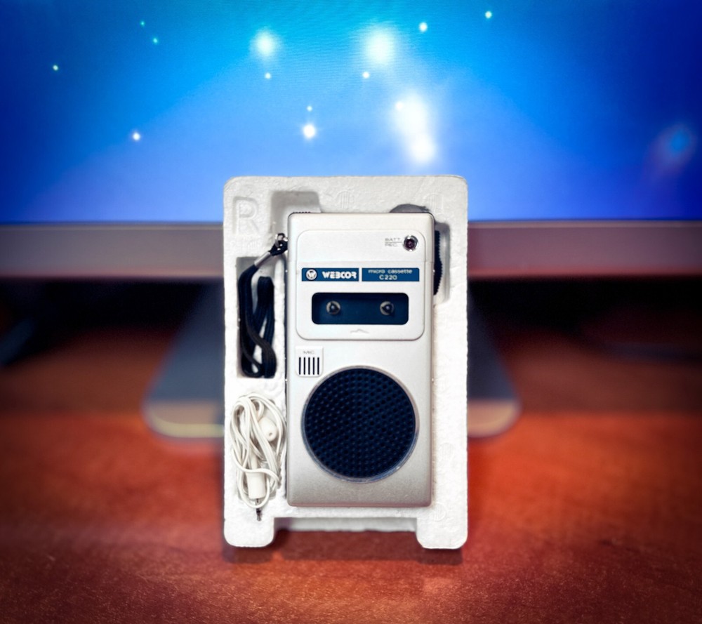 Webcor C220 🌈RaRe🌈 Open Boxed Vintage Micro Cassette Recorder