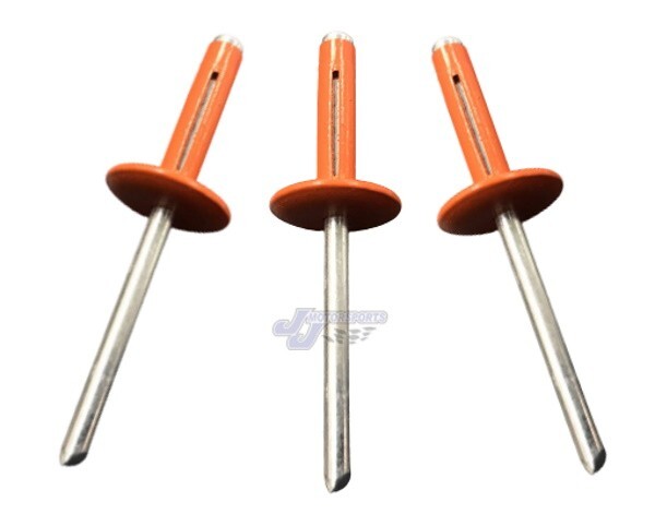 Large Head Orange Exploding Rivets Pop Rivet 100 ct. Tri-Fold Racing Fasteners