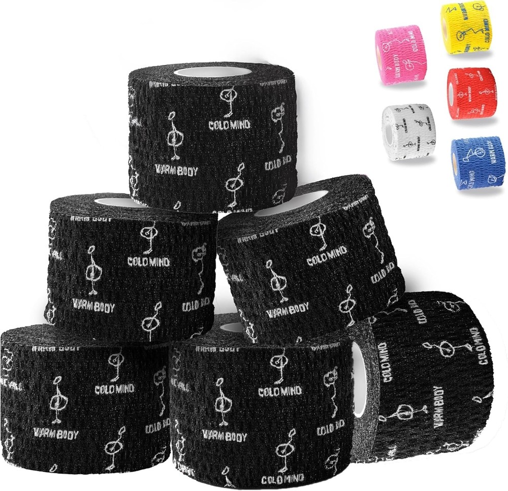 Flexible Thumb Hookgrip for Cross Training - Black (6 Rolls)