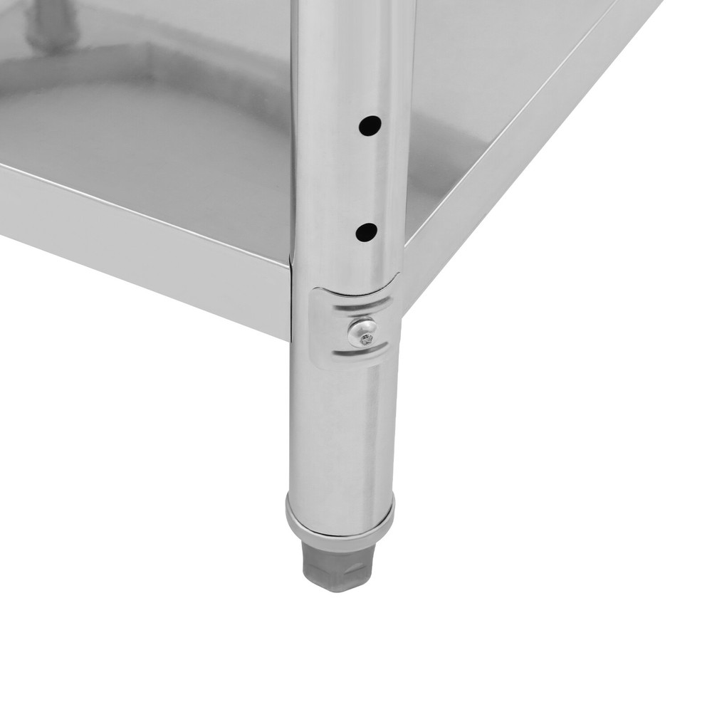 Adjustable Work Table Commercial Stainless Steel Prep Table Kitchen w/Backsplash