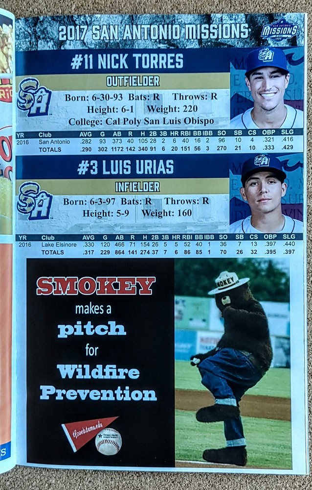 2017 San Antonio Missions Program/Player Photos/Schedule ~ '16 Guide Trea Turner