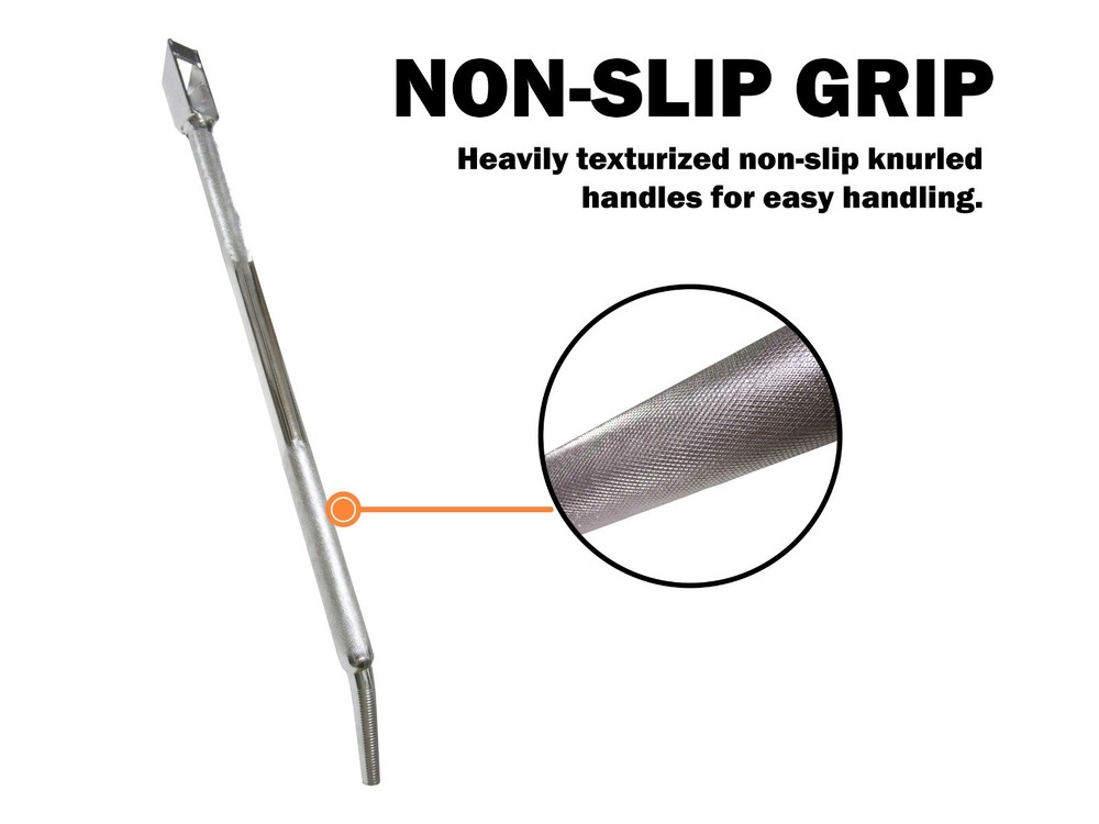 Combination Winch Bar 35" Chrome Plated for Tie Down Winch Leverage Tension