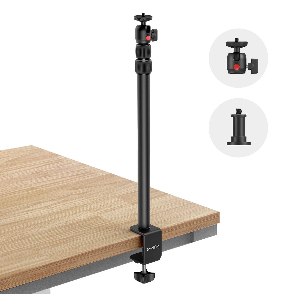 SmallRig Camera Desk Mount Table Stand, Adjustable Light Stand 15"-35", Black