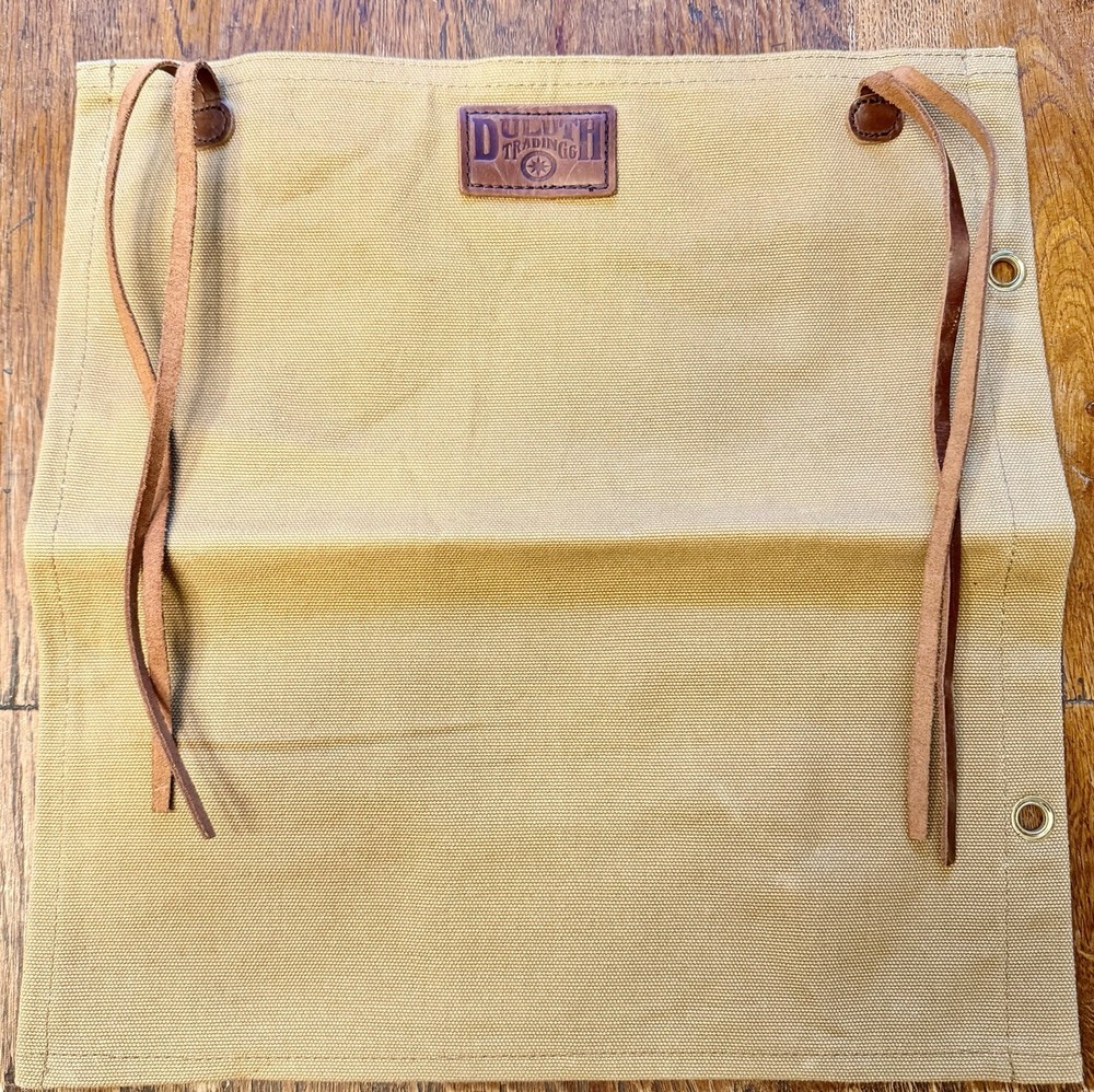 Duluth Trading Co Canvas Leather Map/ Document Holder Case Roll