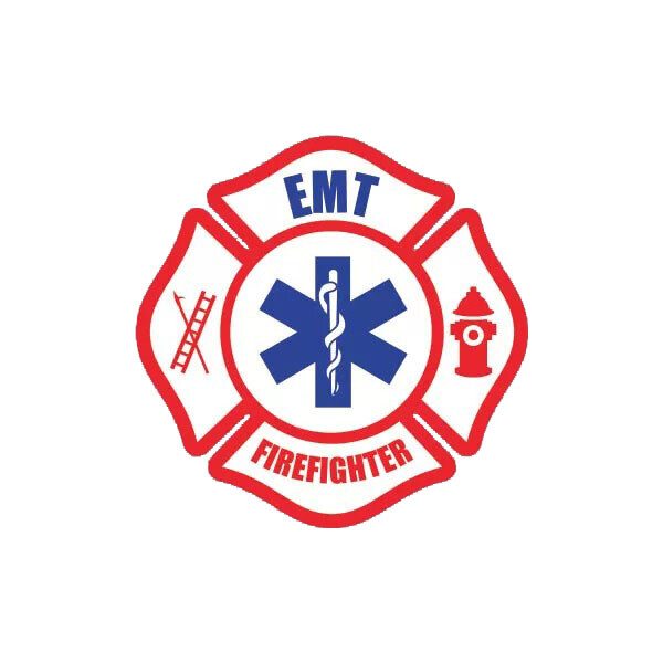 Maltese Cross EMT Firefighter Sticker Decal