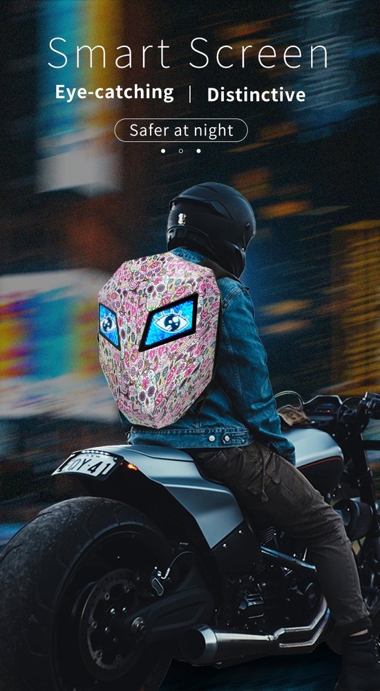 New Cool Tech LED Motorcycle Iron Man Backpack with Illuminated Eye Display
