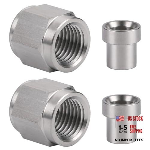 3AN Hardline Stainless Steel Tube Nut and Sleeve Fitting for 3AN-3/16", 2 Sets