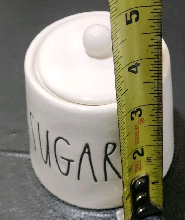 Rae Dunn Sugar Jar, White Ceramic 'Sugar' With Lid