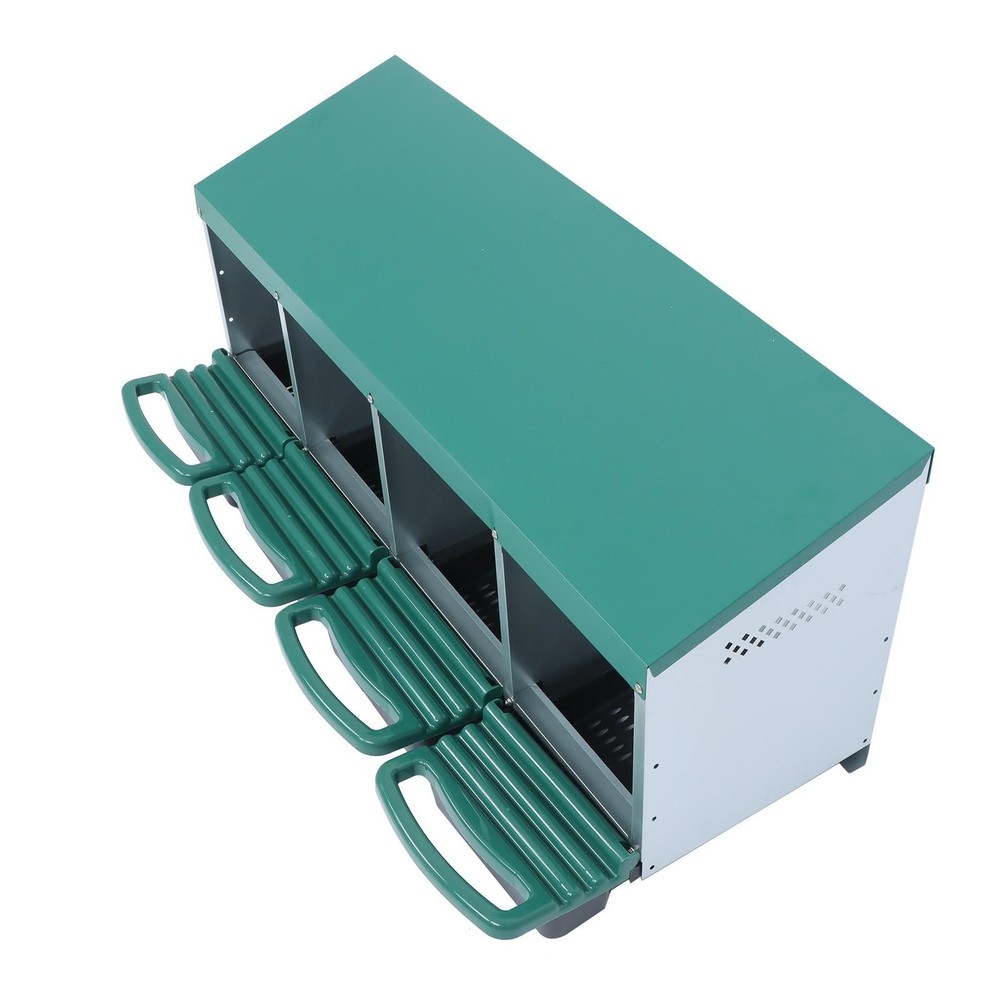 4 Hole Chicken Nesting Boxes Metal Chicken Egg Laying Box with Perch