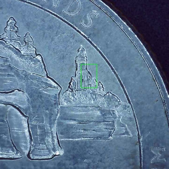 2018 P Quarter Apostle Island error die chip.