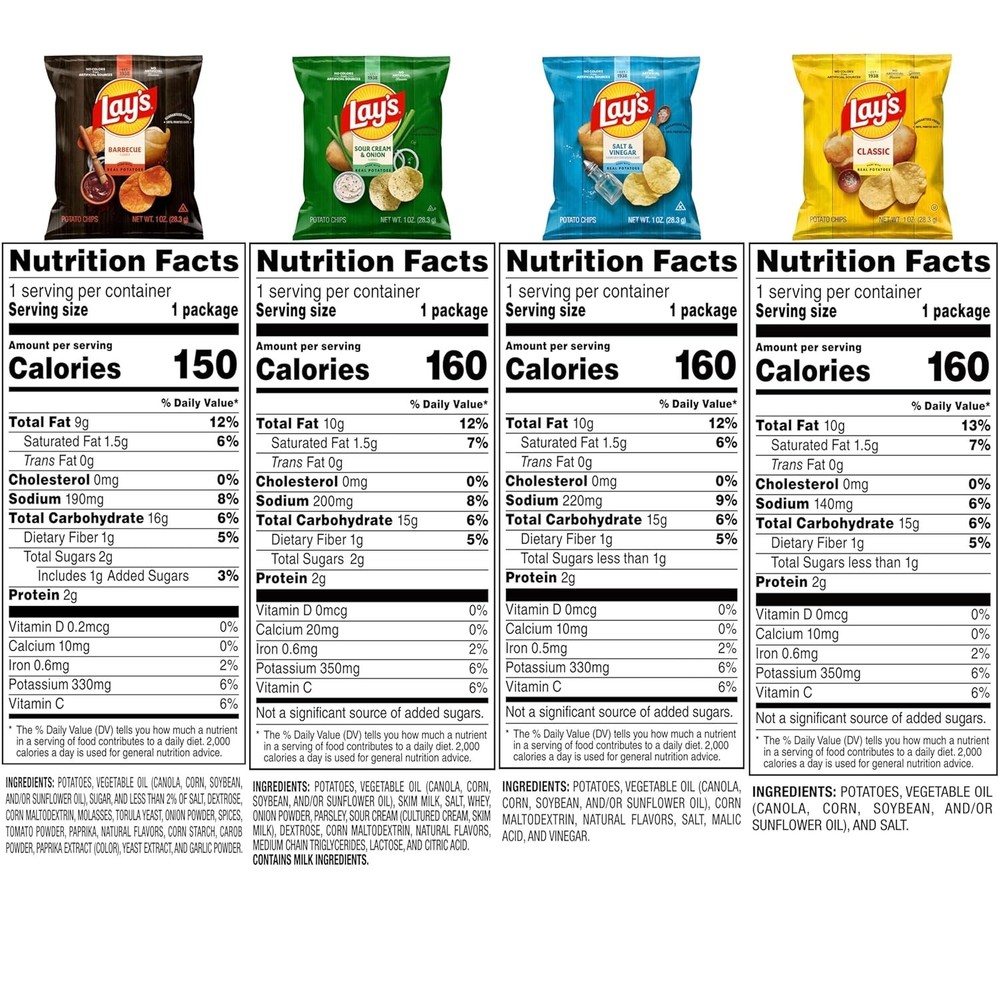 Lay's Potato Chips, Classic & Barbecue, 40 Pack