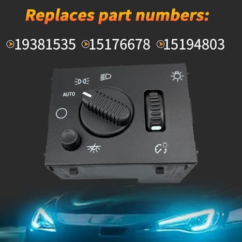 Headlight Dimmer Switch with Green LED Compatible for 2003-2007 Chevy