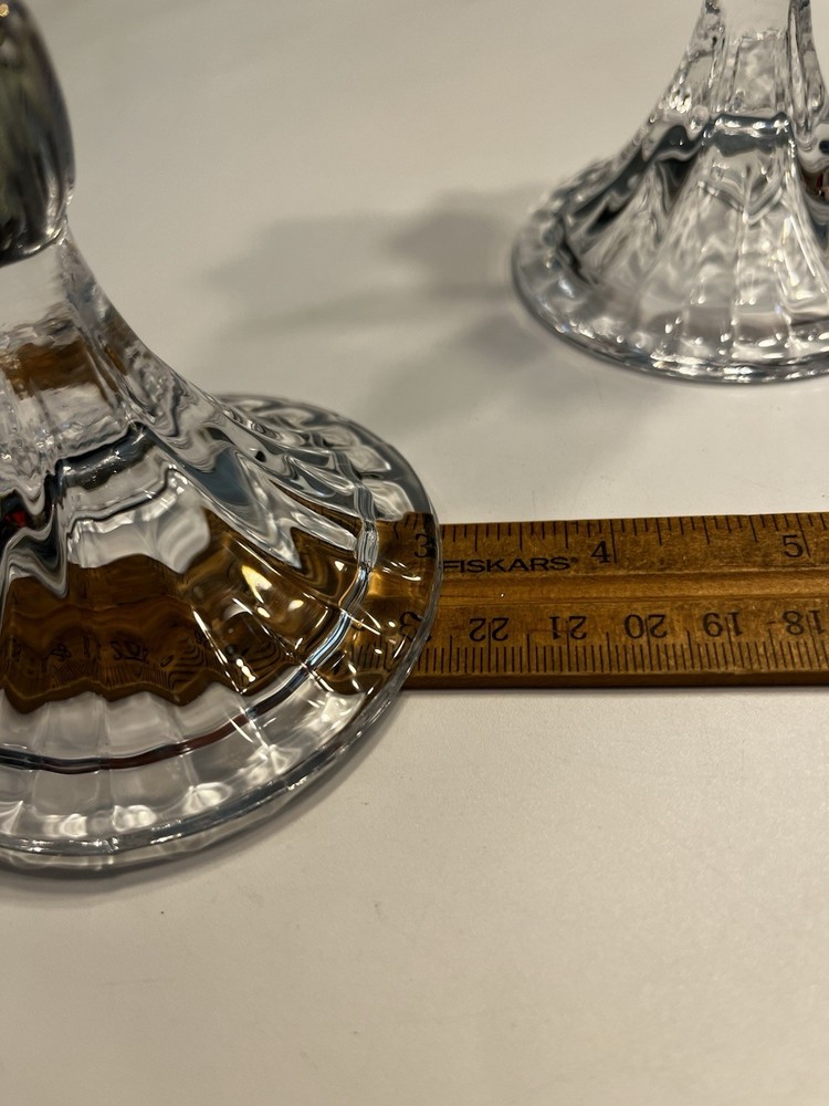 Mikasa Crystal Rose Bud Candle Holders Pair 5”