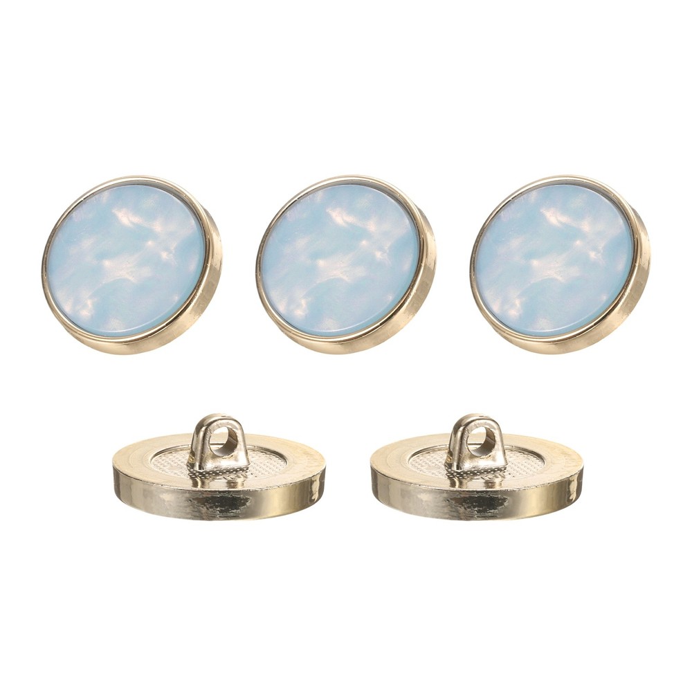 5Pcs Round Button, 23mm/0.9" Resin Decorative Pattern Button, Sky Blue