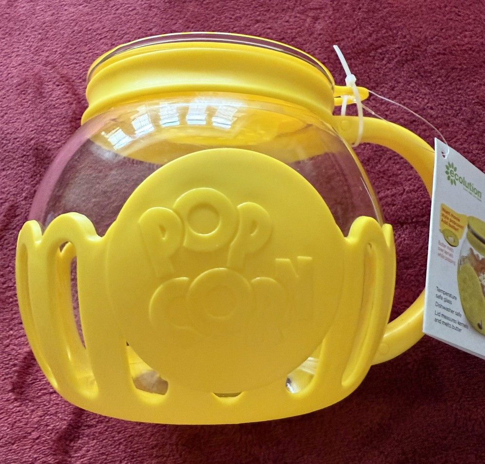 Ecolution Patented Micro-Pop Microwave Popcorn 1.5-Quart Snack Size, Yellow