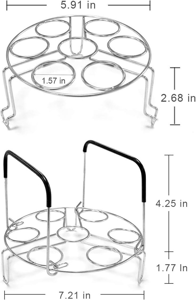 Stackable Egg Steamer Rack, Egg Cooking Rack with Heat Resistant Silicone Handl