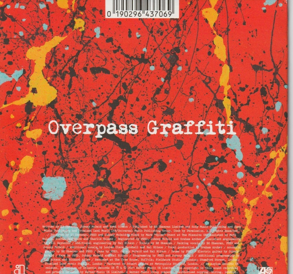 Ed Sheeran signed Overpass Graffiti cd